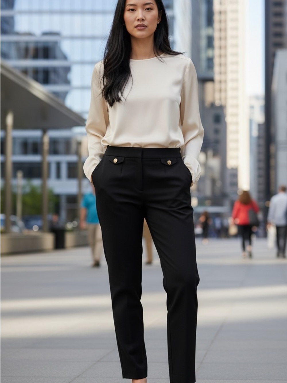 Anne Klein 6- Classic Black Tailored Women's Pants